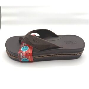 Flojos Flip Flops Mens 12 Brown Memory Foam Cushioned Comfort Beach Sandals NEW